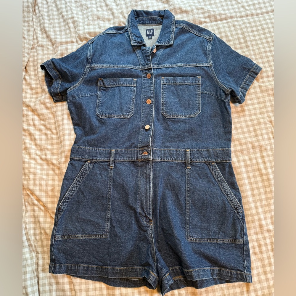 GAP Denim Romper - Medium Blue Wash
